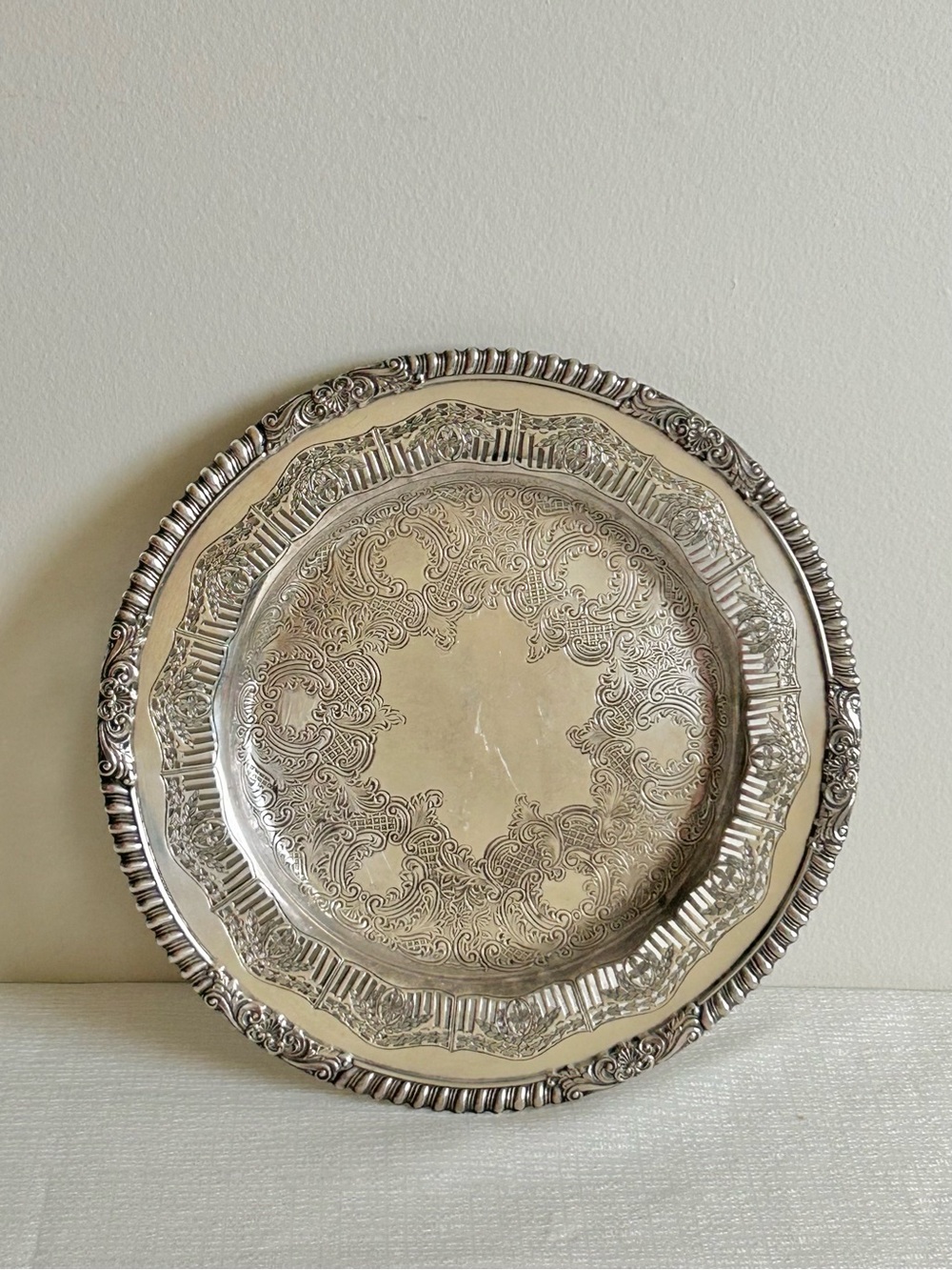 Vintage Haddon Plate Sheffield Reproduction Silver Plated 10 inches